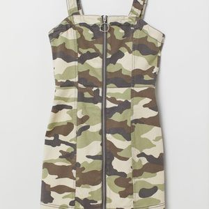 NEW H&M Camo Overall Dress